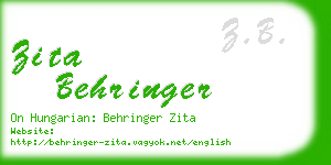 zita behringer business card